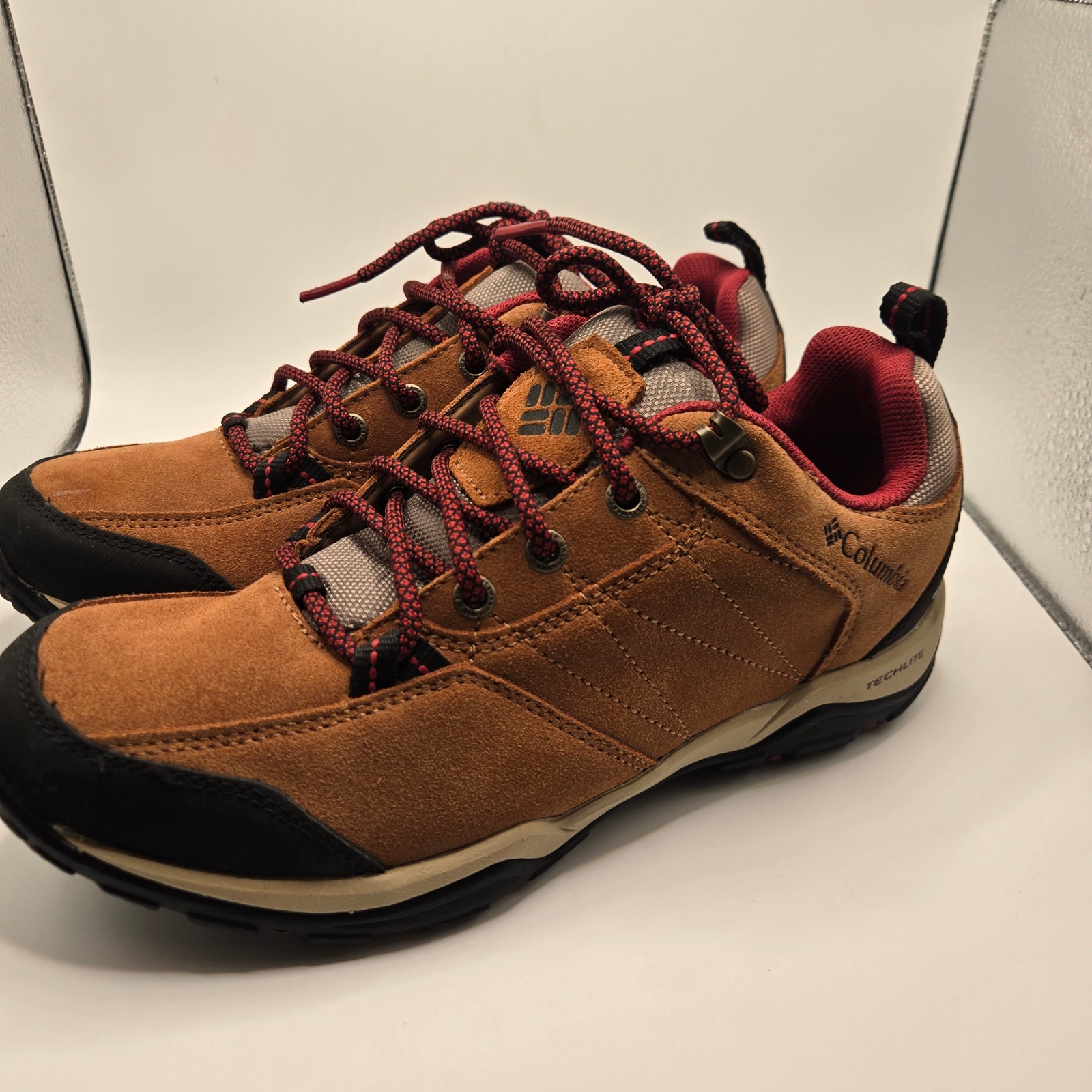 Nwot Columbia Hiking Shoes Womens 8.5 Brown Waterproof Suede Techlite (S10)